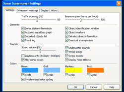 Sonar Screensaver screenshot: settings window