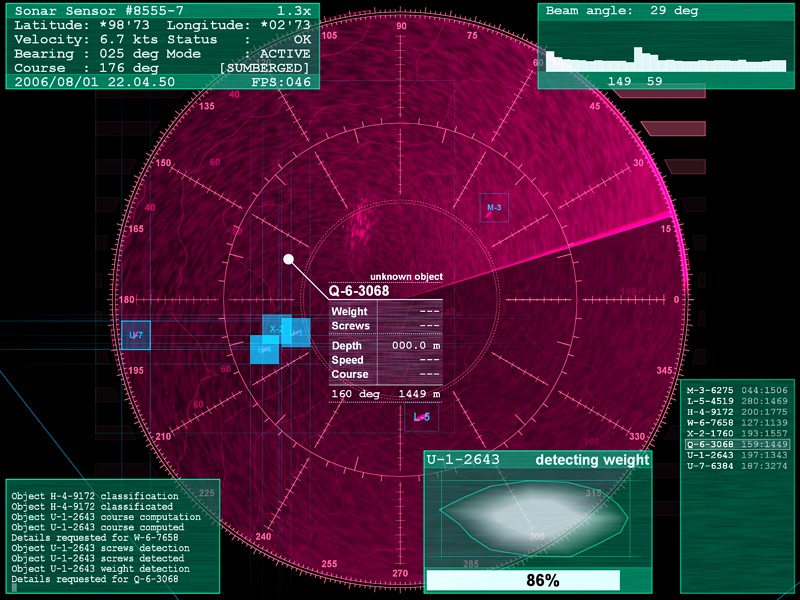 Sonar Screensaver screenshot: operation