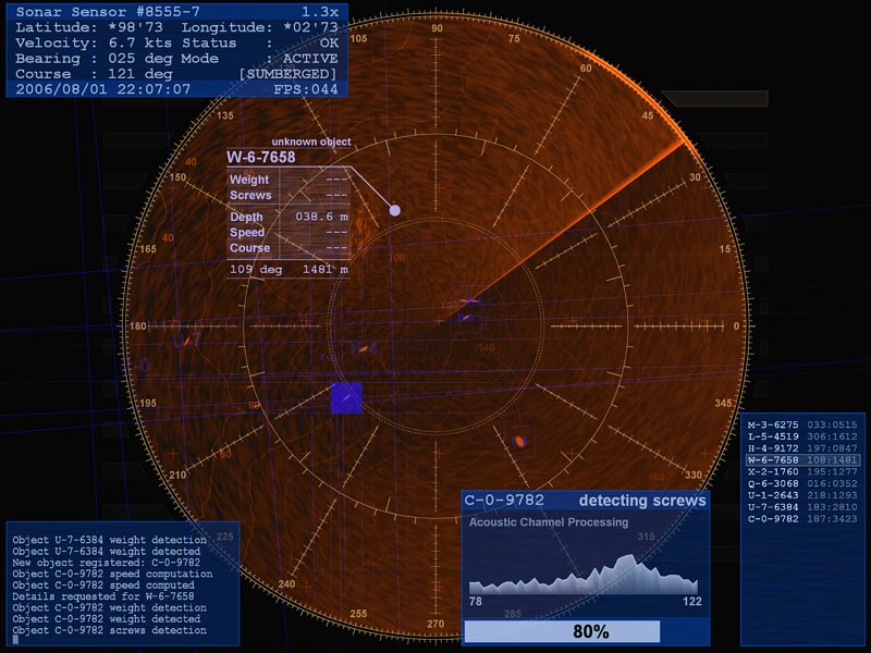 Sonar Screensaver screenshot: operation