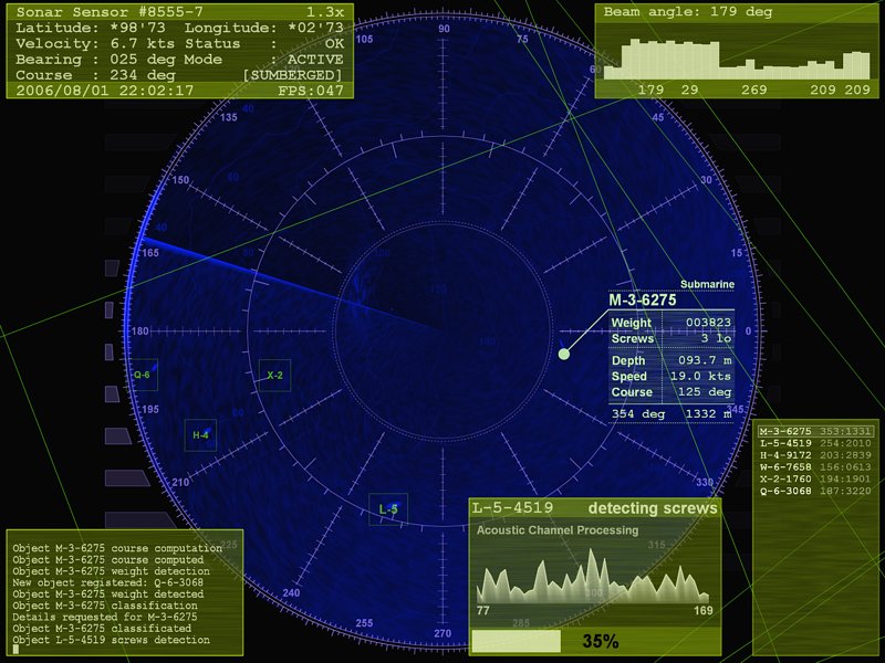 Sonar Screensaver screenshot: operation